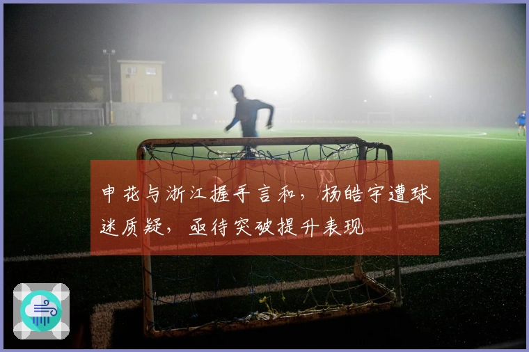申花与浙江握手言和，杨皓宇遭球迷质疑，亟待突破提升表现